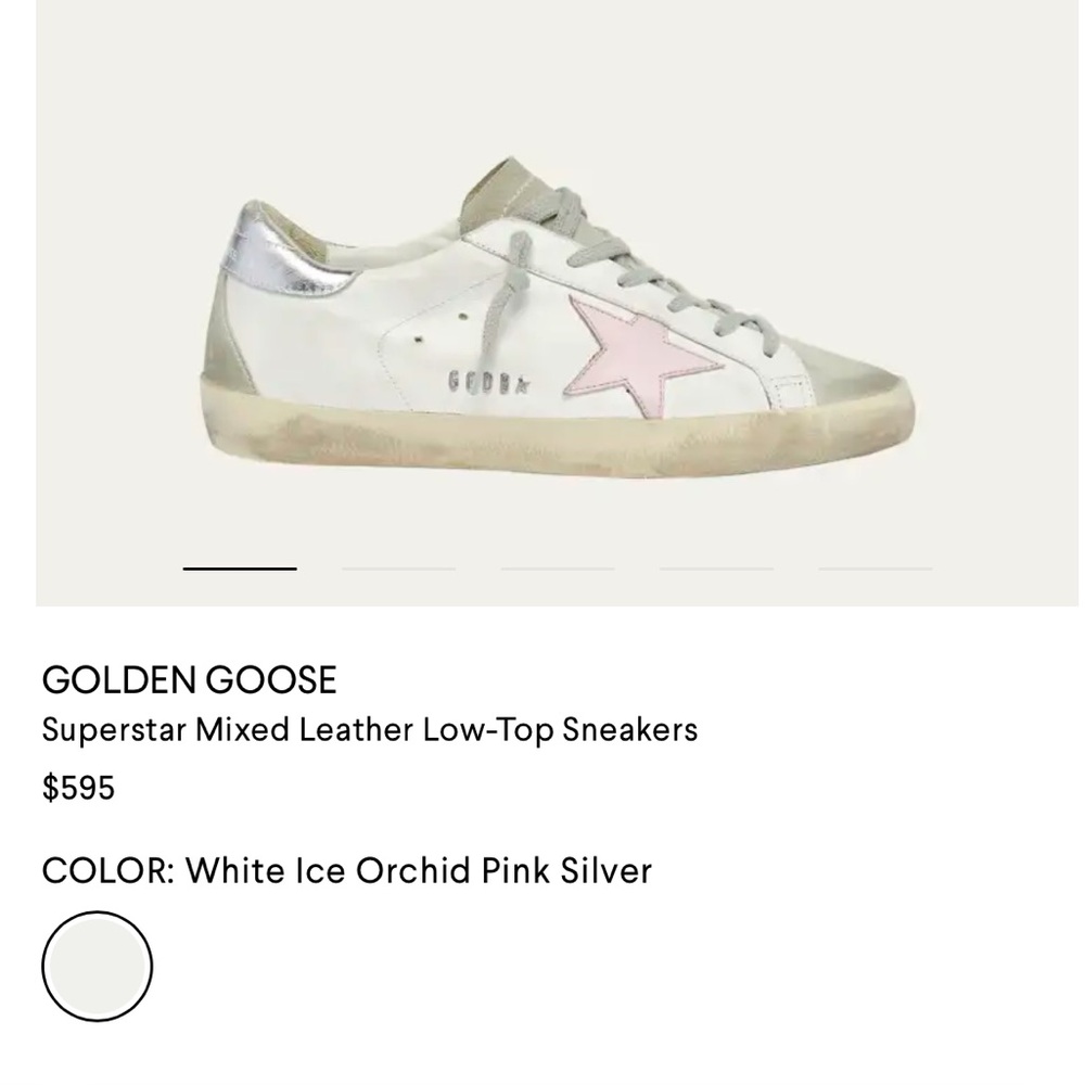 Golden Goose Superstar Sneakers - White, Pink, Silver